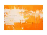 Orange White Lines Painting Canvas Print