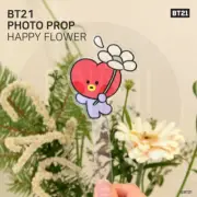 BTS BT21 Official Authentic Goods minini PHOTO PROOP Happy Flower + Tracking Num