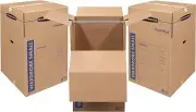 ‎Bankers Box 3 Pack Small Wardrobe Moving Boxes with Short 3 Pack, Brown
