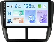 Double 2 Din Car GPS Stereo GPS Navigation Head Unit Android 14 for Subaru Foreste/Impreza WRX STI 2008-2014 WiFi USB BT Carplay FM Mirror Link Free Camera&Microphone-6GB+128GB