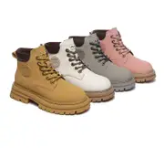 TARRAMARRA® Women Leather Lace Up Chunky Boots Stephanie - Chestnut / AU Ladies 5 / AU Men 3 / EU 36