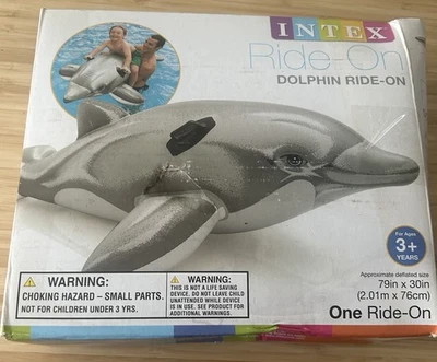 Intex Big Inflatable Dolphin Ride On 79” X 30” Pool Lake Beach Toy Raft #58539EP