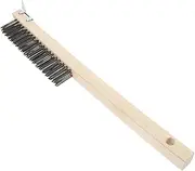 Versatile Kitchen Pizza Stone Brush Stainless Steel Wire Brush Scraper Long Handle for Safe for Pizza Stone