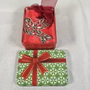 Brighton Dove Christmas Ornament Large Silver Plated Medallion New