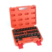 32 Pieces 1/2" Drive 6 Point Hex Master Impact Socket Set SAE and Metric Size