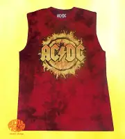 New AC/DC Men's Flames Tie Dye Red Muscle Classic Vintage Tank Top T-Shirt
