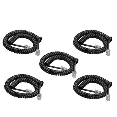SINCODA 5 Pack 6Ft Modular Coiled Telephone Handset Cord for Telephone/Handset