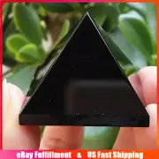 Natural Black Obsidian Quartz Crystal Pyramid Chakra Orgone Energy Tower Healing