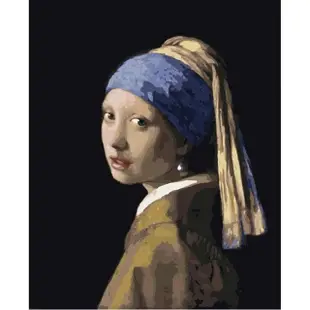 【ArtLife 藝術生活】DT003_維梅爾 戴珍珠耳環的少女40*50CM(數字油畫 DIY DIY數字油畫 交換