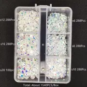 Non Hotfix Flatback Rhinestones 3D Glitter Strass Fabric Garment Nail Art Decor