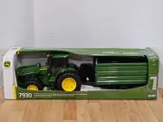 Bruder John Deere 7930 Tractor w/ Front Loader & Tandem Axle Tipping Trailer