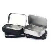 1PC Metal Rectangular Empty Mini Tin Box Tinplate Push Candy Pill Cases Bins Jar