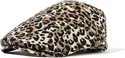 [Clakllie] Men's Ivy Newsboy Hat Leopard Print Irish Flat Caps Cabbie Driving Hunting Cap Peaky Blinders Hat Gatsby Hat
