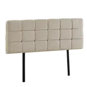 Linen Fabric Double Bed Deluxe Headboard Bedhead - Beige