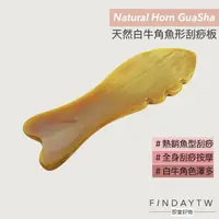 在飛比找momo購物網優惠-【即室好物】天然白牛角-魚形刮痧板W1(白牛角刮痧板 刮痧按