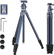 [SMALLRIG] 63" Lightweight Travel Tripod, Camera Tripod with Compact Unconventional Center Column, 360° Ball Head, QR Plate, Travel Bag, Load up to 17.6 lbs / 8 kg, for Most DSLR Cameras -4222