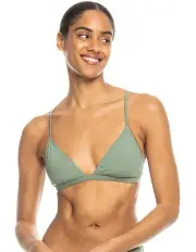 [Roxy] Pro The Cut Back Triangle Bikini Top in Agave Green