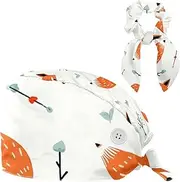 [YTYVAGT] Scrub Caps Women,Scrub Hats Suitable for Women,Vector Pattern with Foxes and Arrows