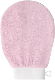 1pcs Exfoliating Mitt,Exfoliating Gloves,Body and Face Scrub, Remove Dead Skins and Impurities,Viscose Silk Material Exfoliating Glove for for Bath, Smoother and Healthier Skin (PINK)