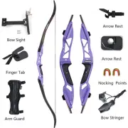 18-50lbs 56" Archery Takedown Recurve Bow Kit Metal Riser Competition Athletic