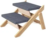 New Dog Stair Foldable Dog Ramp Stair Two Layer Wooden Dog Climbing Ladder Indoor Outdoor Pet Toys Steps Stair Dog Dog for car Trunk Stairs Steps Dog Steps Foldable Folding Folding Trunk Stair