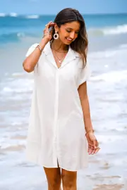 Cupshe Cloud Nine White Cover-Up Kimono - White,L