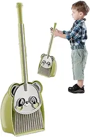 Kids Broom and Dustpan Set, Cute Panda Toddler Cleaning, Housekeeping Helper, Small Dustpan Broom Combo, Pretend Play Toy, Home Kitchen Use, 16x55cm Multicolor