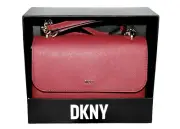 DKNY Sina Small Boxed Crossbody Shoulder Bag Red Leather Chain Strap R3331A68