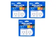 3PK The Brute Power Co Flat Left Double Plug Surge Protector Socket Adaptor