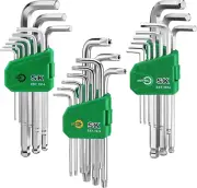 27-Piece Allen Wrench Set, Metric/Sae/Star Hex Key Set, L-Shaped, S2 Steel