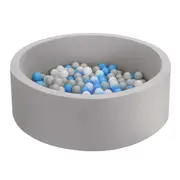 Keezi Ocean Foam Ball Pit with 200 Balls Kids Play Pool Barrier Toys 90x30cm Grey