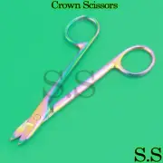 Crown Scissors 4.5" Straight Multi Titanium Color Rainbow Stainless Steel