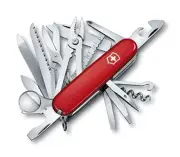 Victorinox Swisschamp Swiss Army Knife Red with Leather Case in Blister