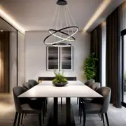 Caroline LED Ring Pendant Light - Black, Large, Dimmable, 3500 Lumens, PL0165