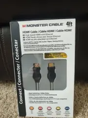 $ NEW MONSTER HIGH SPEED HDMI DIGITAL AV CABLE ETHERNET HD 1080P PLUG PLAY 4 FT
