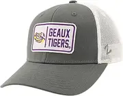 ZHATS Standard NCAA Officially Licensed Snapback Hat Big Rig Patch White Gray Defer