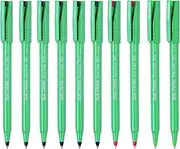 Pentel R50 Fine Point Liquid Ink Rollerball Pens - 0.8mm Tip 0.4mm Line Width - 77% Recycled - Black, Blue, Red & Green (10)