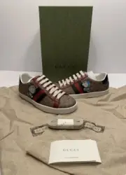 GUCCI X DORAEMON Collaboration GG Monogram Shoes Brown Size 35