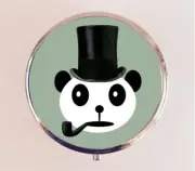 Dapper Panda Bear Pill Box Case Pillbox Holder Trinket Victorian Anthropomorphic