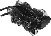 Bow Hairpin Rhinestone Claw Clip Hair Clips Fashion Accessories Style Tail Clip Bow Hair Claw Clip Hair Clips for Women Ponytail Hairpin Ponytail Clip Plastic Black