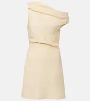 [Faithfull] Faithfull Asymmetric linen minidress AU 6 white