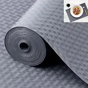 Gray Kitchen Cabinet and Refrigerator Liners - Waterproof, Oil-Proof, Non-Adhesive Drawer Mats - EVA Material - 11.8 x 59 Inch