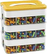Minimalist Yellow Plastic 3-Layer 48-Compartment Transparent Toy Organizer Storage Box