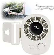 Joytutu Car Clip on Fan - 360° Rotation Car Clip on Fan with LED Display, USB Rechargeable 1800mAh Battery, Ultra Quiet Mini Fan(White*1pc)
