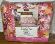 Vintage Franklin Textile Full Twin Acrylic Blanket Daisy Delight Retro Groovy