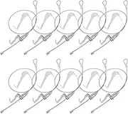 10Sets Picture Hanging Wire Hooks Kit Picture Rail Hanging System with Cable Hooks for Wall Art Display and Photo Framing
