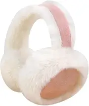 [Generic] Winter Warm Earmuffs Fluffy Foldable Earmuffs Cute Fuzzy Ear Warmers Outdoor Ear Covers Cold Weather Ear Muffs Adjustable Stretchy Ear Warmers Pink