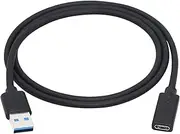 CERRXIAN USB 3.0 Type A Male to USB 3.0 Type C Female Connector Converter Adapter (Black) (3ft)