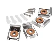 Japanese Alloy Steel Mirror Wall Mount Brackets Wide Channel Design Pack of 4