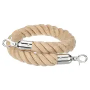 2ft x 1.1 Inch Crowd Control Jute Stanchion Rope with Snap Hooks